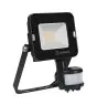 Ledvance Projecteur LED Compact Noir 10W 900lm 100D - 830 Blanc Chaud | IP65 - Symétrique - Détecteur de mouvement et de lumière